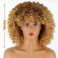 MISS WIG Oranžinė Raudona Ruda Garbanotų Plaukų Perukas Trumpas Perukas Afro Perukas Moteriškas sintetinis 14 colių perukas, skirtas kasdieniam dėvėjimui vakarėliams