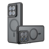 Skirtas Xiaomi 14T Pro 14 T Mi14Pro dėklas, skirtas Magsafe smūgiams atsparus akrilinis telefono dėklas, skirtas Xiaomi 14Tpro Agnetic Hard PC + TPU buferis matinis dangtelis For Xiaomi 14T juoda