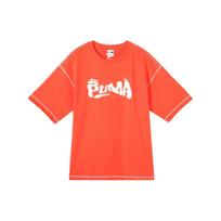 Puma Swxp Dancemania Breathable Letter Dopamine Print Round Neck Loose Short Sleeve T-Shirt Unisex Tops 626857-25 XL