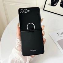 Luxurious Matte Skin-friendly Feel with Ring Phone Case for Samsung Galaxy Z Flip 7 7FE 6 5 4 3 Shockproof Camera Protect Back Cover Galaxy Z Flip3 5G smėlis