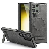 Skirtas Samsung Galaxy S24 Ultra S23 S22 Ultra Plus odiniam stovui magnetinis belaidžio įkrovimo telefono dėklas, apsaugantis nuo kritimo telefono dangteliai Galaxy S22 juoda