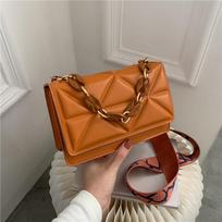 Vienspalvis peties krepšys Platus peties diržas Rankinės Moteriškos Kelioninės Akrilo grandinės Messenger Bag Plaid PU odos Crossbody Krepšiai 20x7x12cm juoda
