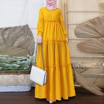 Moterų musulmonų elegantiška kuprinė Kaftan Flota chalatas, spausdintas Abaya Holiday Dubai Islamo ilgio maksi marškinėlių suknelė XXL juoda