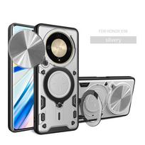 For Honor X9b 5G Case Magnetic Ring Holder Shockproof Armor Phone Cases for Honor X9b X 9B ALI-NX1 HonorX9B Lens Protector Cover For Honor X9b rožinio aukso spalvos