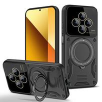 Magnetinis žiedinis šarvuotas dėklas Redmi 14C 4G Redmy 14C 14 C Redmi14C fotoaparato objektyvo apsauginis stiklas, skirtas Magsafe belaidžio įkroviklio dangteliui For Redmi 14C 4G mėlyna