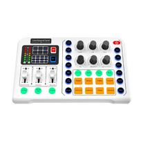Metalinė RGB LED tiesioginio garso plokštė belaidė su Bluetooth suderinama išorinė maišytuvo garso plokštė tiesioginei transliacijai juoda