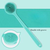 Back Scrubber for Shower Soft Silicone Bath Body Brush with Long Handle mėlyna