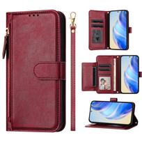 Flip Case for Honor 80 GT 90 100 200 Smart Pro 300 Ultra 400 Lite 5G Matte Leather Wallet Cover Card Slots Bag Holder Zipper Casing Honor 80 5G mėlyna