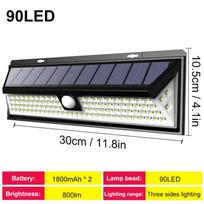 LED saulės šviesos lauko judesio jutiklis sieninis šviestuvas vandeniui atsparus sodo lempos prožektoriai Garden Path Street 【1】90LED no remote