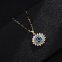 Turkiškas sėkmės amuletas „Piktos akies“ vėrinys moterims 8 stilių mėlynakis moteriškas pakabukas madingas emaliuotas nerūdijančio plieno grandinėlės vėrinys papuošalas dovana Eyes 0145cm