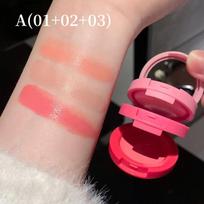 CAPPUVINI Three-layer Blush Cream Cherry Style Cream Texture Natural And Long-lasting Blush Palette
