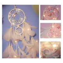 Dreamcatcher LED apšvietimas Mergaičių kambario varpelio miegamojo romantiškas dekoras light žalia