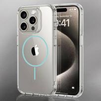 Prabangus plonas dėklas su Magsafe magnetiniu belaidžiu įkrovimu, skirtas iPhone 16 15 14 Pro Max 13 12 Mini 11 16e Plus, su skaidriu galiniu dangteliu iPhone 13 mini