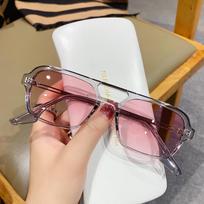 Leopardo akiniai nuo saulės Vyrai Moteriški Unisex Double Bridge Gradient Square Retro Hollow Out Akiniai nuo saulės juoda