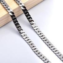 55 cm nerūdijančio plieno plokščia kvadratinė šifruota šlifavimo grandinėlė, vyriški ir moteriški madingi papuošalai 3.0mm55CM sidabras