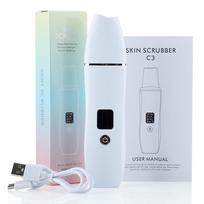 Ultrasonic Skin Scrubber Blackhead Remover Facial Cleanser 4 Modes Peeling Shovel Face Lifting Tool EMS Spatula Deep Cleansing balta