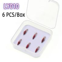 6PCS/Box 12# Realistic Nymph Scud Fly Nymphing Artificial Insect Baits Flying Lure Scud Worm Fishing Lure To Catch Salmon Trout white
