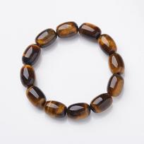 A+ Geltono tigro akies akmens statinės formos karoliukų apyrankė