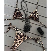 Mikro bikini push-up moteriški maudymosi kostiumai 2026 Seksualūs maudymosi drabužiai Brazilijos bikini komplektas Leopardinis bikini Vienspalvis maudymosi kostiumas Vasariniai paplūdimio drabužiai S