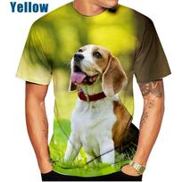 Nauji Madingi Vyriški ir Moteriški 3D Spaudos Marškinėliai Gyvūnas Šuo Biglis Kasdieniai Trumpomis Rankovėmis Gatvės Marškinėliai Viršus XS~5XL S