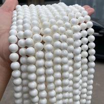 Jingde Juvelyrika: A klasės natūralus Hainano baltas kriauklių perlų apyrankės su apvaliais karoliukais, skirtas „pasidaryk pats“ juvelyrikos aksesuarams 4mm, ~87 beads