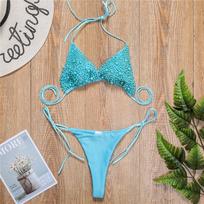 Europietiški ir amerikietiški perliniai bikini stringai - Seksualus maudymosi kostiumėlis