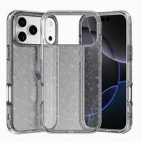 Prabangus blizgantis skaidrus dėklas iPhone 17 Air 16E 15 14 13 12 11 Pro Max Plus Mini XS 7 8 XR smūgiams atsparus skaidrus apsauginis dangtelis iPhone 17 Pro Max juoda