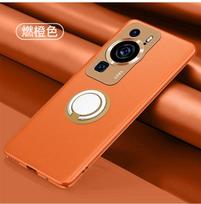 „Huawei P60 Case Ultra Slim Metal Lens Protection“ PU odinis dėklas, skirtas „Huawei P60 Pro ART P50E P40 Pro Plus“ magnetinio žiedo laikiklio dangtelis For P60 Art juoda