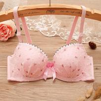 Sexy Push Up Bras Sweat 3/4 Cup Underwear For Women Printed Floral Lingerie Female Bras Cute Brassiere 32/70AB brown