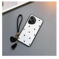 Small Love Heart Hard Glass Cover for Honor 400 Pro 400 Lite Shockproof Tassel Lanyard Soft Edge Phone Case for Honor 400Pro For honor 400