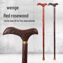 Raudonmedžio Vištienos Sparno Formos Medinis Lazdas su Neslystančia Rankena ir Žygio Rankena Senjorams Red Rosewood Cane