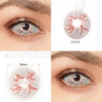 22MM Sclera Lenses Crazy Helovino kontaktiniai lęšiai 3 Tonų Zombie Eyes Kontaktai Cosplay Scary Eye Lens 22mm