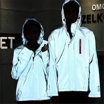 Wilkk Vyrai Moteriška madinga šviesą atspindinti striukė Harajuku Striukės su gobtuvu Streetwear paltas L pilka spalva