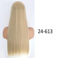 MERISIHAIR 32 colių sintetiniai priauginami plaukai, ilgi ir glotnūs dirbtiniai plaukų papuošalai su 5 spaustukais, karščiui atspari natūrali blondinė moterims 55 cm