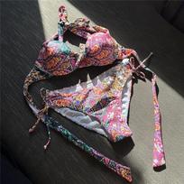 S- XL Seksualus margintas liemenėlė su lankeliais halter bikini moteriški maudymosi drabužiai moteriškas maudymosi kostiumėlis dviejų dalių bikini komplektas maudymosi kostiumėlis maudymuisi M gray
