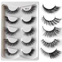 3D kačių blakstienos 3/5 poros dirbtinės audinės lapės blakstienų sparnuotos pūkuotos netikros blakstienos Maquiagem Natural Long Faux Cils makiažas 5 pairs M10