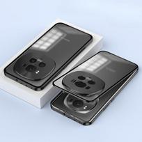 Prabangus aliuminio lydinio rėmas-buferis su magnetiniu uždarymu, metalinis galinis dangtelis Huawei Honor Magic7 PRO 5G dėklams For Honor Magic7 Pro juoda