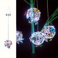 Saulės energija maitinamas drugelio rutulio žibintas, lauko pakabinamas LED šviestuvas, plastikinis saulės įkrovimas, dekoratyvinis sodo šviestuvas 1pc Colorful light