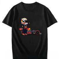 Streetwear Mini F1 marškinėliai vasarai, vyriški drabužiai, moteriški trumpomis rankovėmis, kawaii automobilinių lenktynių marškinėliai S