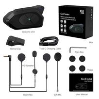 GOCOM4 Motociklo Bluetooth domofonas Šalmas Komunikatorius Ausinės FM Ridao Interphone Intercomunicador 4 vairuotojams PK V4 PLUS balta