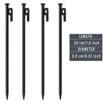 4 vnt. Palapinės kuoliukai Didelio stiprumo Kempingo kuoliukai Kalti plieniniai kuoliukai Smaigai kiemo dekoravimui, Sniego laukui, Piknikui Nulaužiami ir nelankstūs 4 Pcs 20 cm