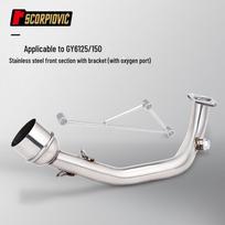 GY6 Modifikuotas nerūdijančio plieno išmetimo komplektas 125-150cc motociklams, 51mm kalibras.