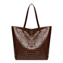2025 Simple And Versatile Crocodile Print Tote BagLarge Capacity Fashion Handbag Vintage Design ShoulderWomen's Bag