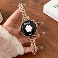Deimantinis plonas dirželis Huawei Watch GT6 Pro GT5 GT4 46mm Prabangus moteriškas dirželis Samsung Galaxy 7 5 6 4 Classic 40mm 44mm 42 47mm 18mm juoda