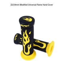Universalios 22 mm guminės liepsnos rankenos rankenos „Dirt Bike Parts A Pair Flame Soft TPR“ motociklo vairo rankenos balta