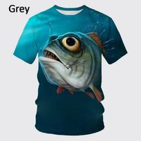 Vasaros žvejybos entuziastų marškinėliai su 3D spausdintu žuvies raštu „Feroious Fish“ trumpomis rankovėmis „Carp“ marškinėliai su apvalia kakle 4XL black