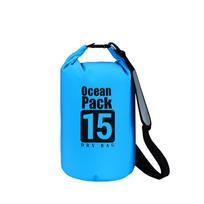 Sauso krepšio kuprinė Vandeniui atsparus pečių krepšys plaukimo krepšys Stovyklavimo krepšys Stream Tracing Bag Drifting 15L shoulder bag mėlyna