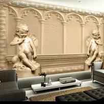 3D sieniniai tapetai europietiško stiliaus 3d stereoskopinis angelas gyvenamojo kambario televizoriaus sofos fono miegamojo tapetai 200 cm(W) x 140 cm(H)
