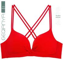 Besiūlė liemenėlė be vielų didelėms ir šoninėms krūtims - Seksualus, gražus nugaros dizainas single piece, 34/75(AB Tong Cup) žalia
