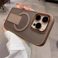 Sulankstomas stovas laikiklis magnetinis matinis dėklas iPhone 17 16 15 14 Plus 13 12 11 Pro Max skirtas Magsafe belaidžiam įkrovimui smūgiams atsparus dangtelis iPhone 17 Pro Max juoda